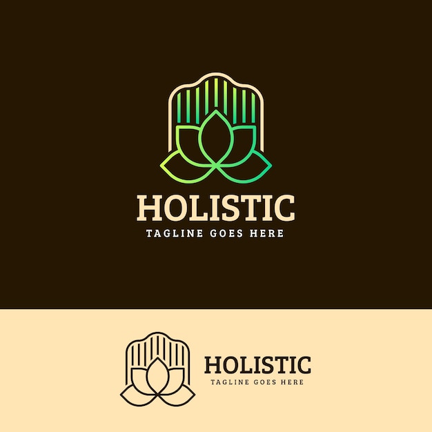 Vecteur gratuit modèle de logo de concept holistique détaillé