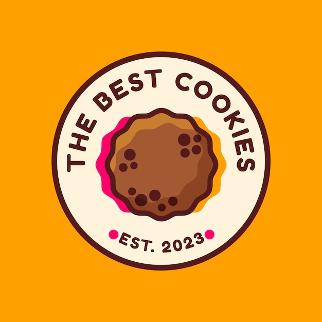 Vecteur gratuit modèle de logo de cookies design plat