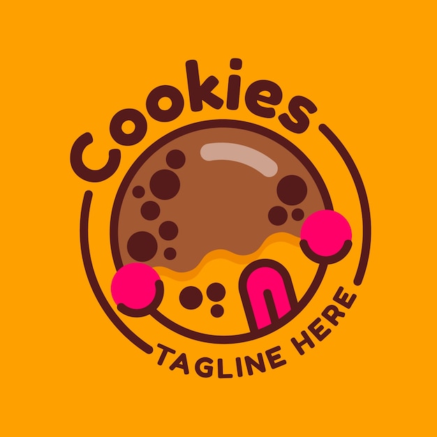 Vecteur gratuit modèle de logo de cookies design plat