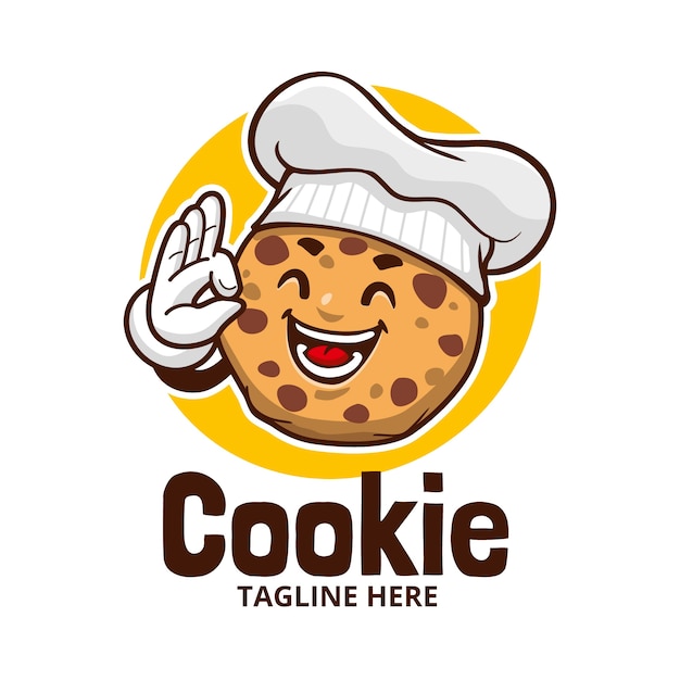 Vecteur gratuit modèle de logo de cookies dessinés à la main