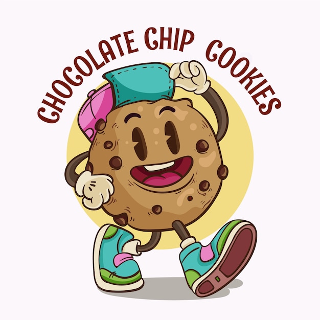 Vecteur gratuit modèle de logo de cookies dessinés à la main