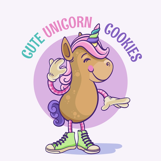 Vecteur gratuit modèle de logo de cookies dessinés à la main