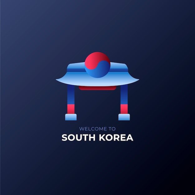 Vecteur gratuit modèle de logo coréen dégradé