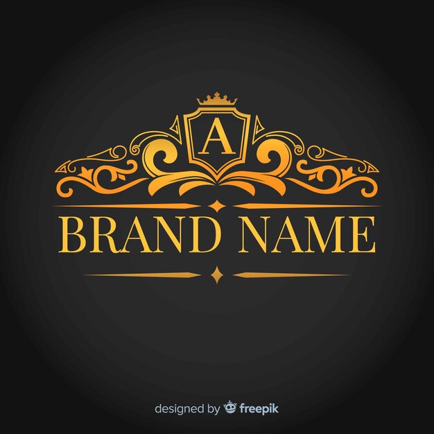 Modèle de logo corporatif élégant doré