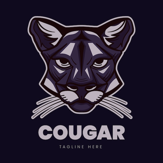 Vecteur gratuit modèle de logo cougar dessiné à la main