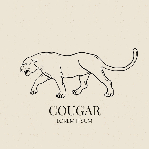 Modèle de logo cougar professionnel