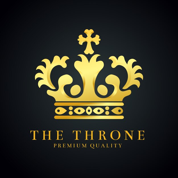 Modèle de logo de couronne dorée dégradée