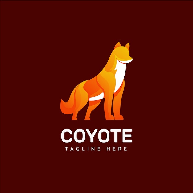 Vecteur gratuit modèle de logo de coyote dégradé