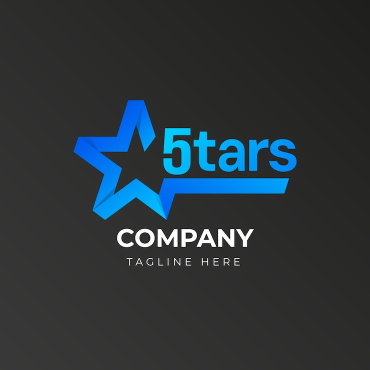 Vecteur gratuit modèle de logo dégradé 5 étoiles
