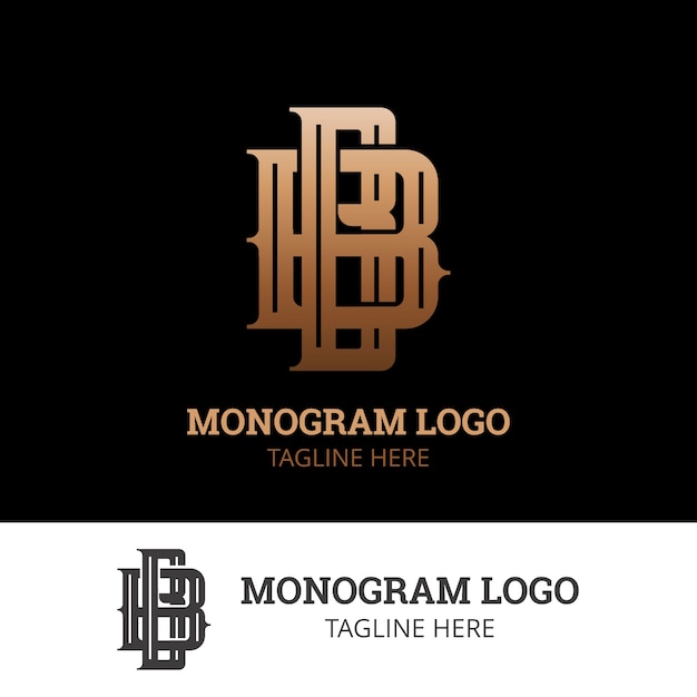 Modèle de logo dégradé bb