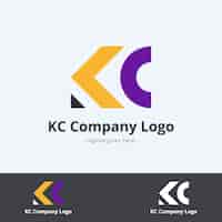Vecteur gratuit modèle de logo dégradé ck ou kc