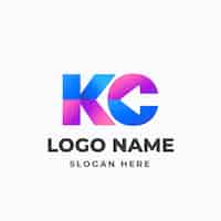 Vecteur gratuit modèle de logo dégradé ck ou kc