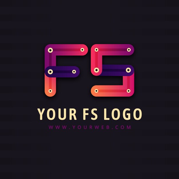 Modèle de logo dégradé sf ou fs