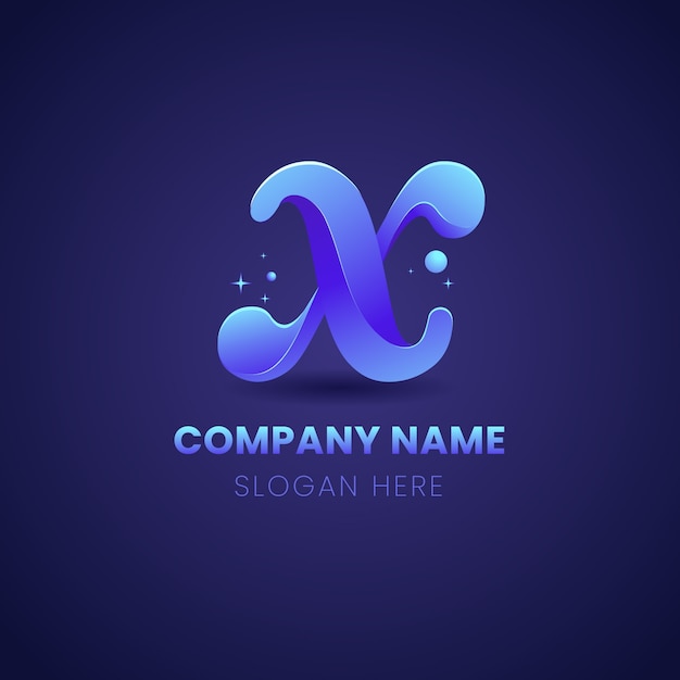Modèle de logo dégradé x