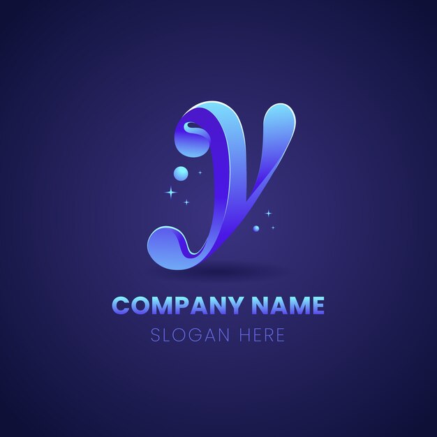 Modèle de logo dégradé y