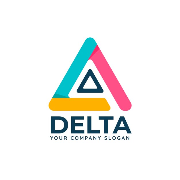 Modèle de logo delta design plat