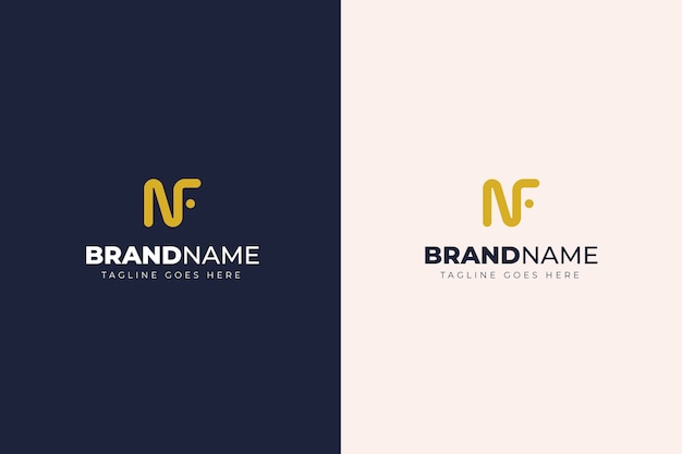 Modèle de logo design plat fn ou nf