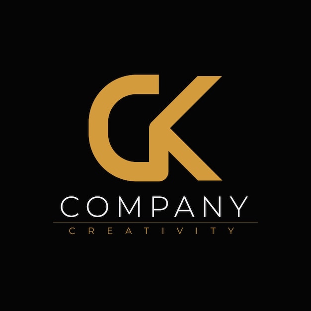 Modèle de logo design plat kc ou ck