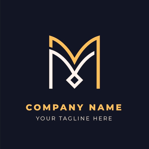 Modèle de logo design plat mm
