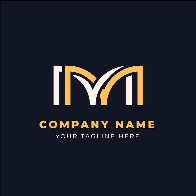Modèle de logo design plat mm