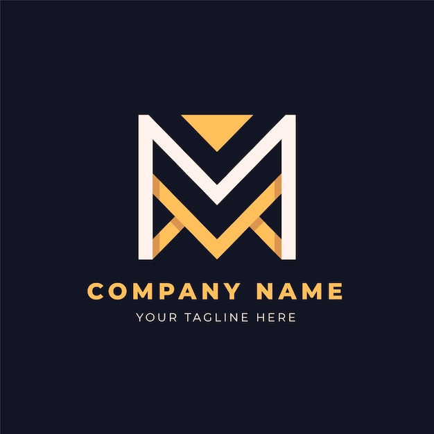 Modèle de logo design plat mm