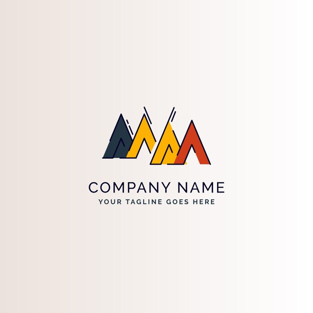 Modèle de logo design plat mm