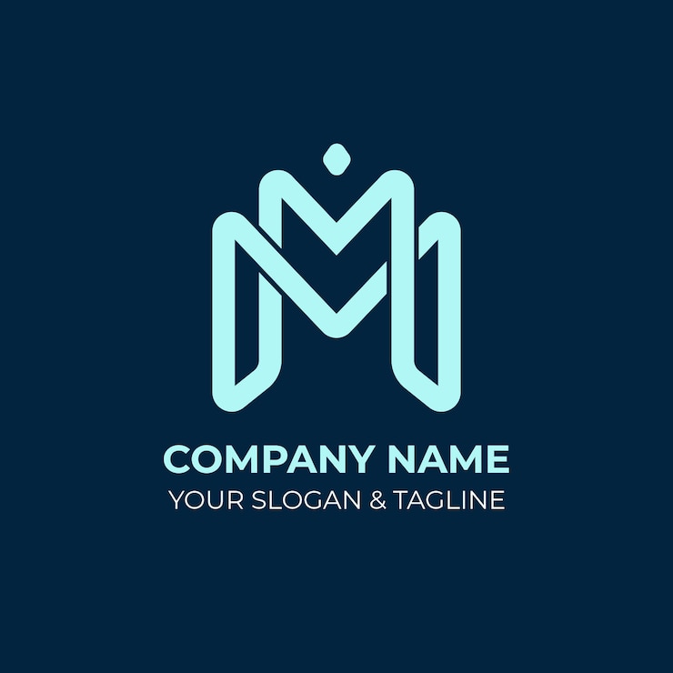 Vecteur gratuit modèle de logo design plat mm