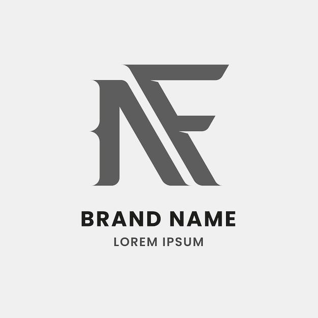 Modèle De Logo Design Plat Nf Ou Fn