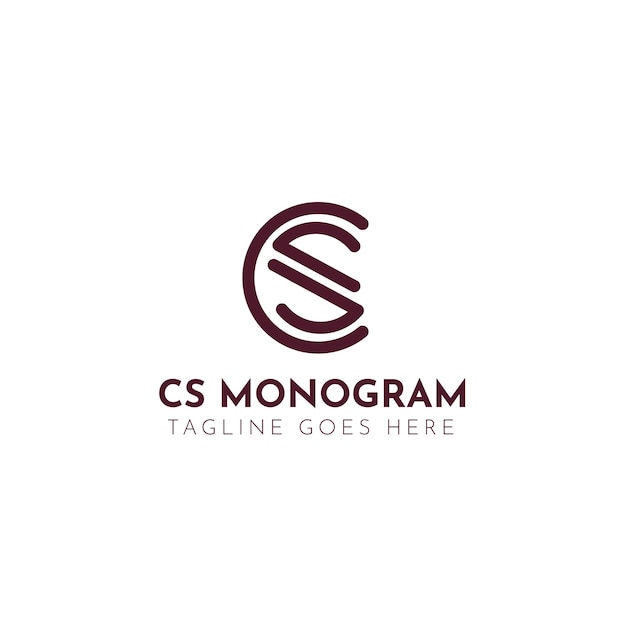 Modèle De Logo Design Plat Sc Ou Cs