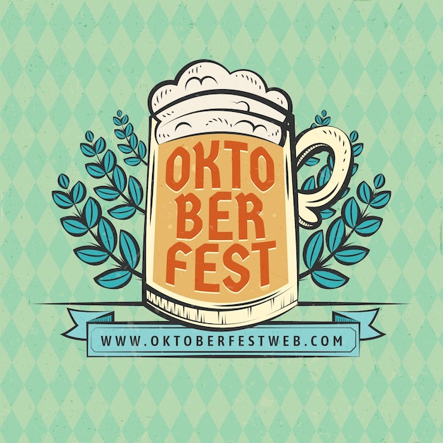 Modèle de logo dessiné à la main pour la célébration de l'oktoberfest