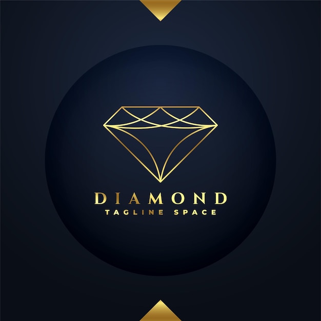 Vecteur gratuit modèle de logo diamant premium dans la conception de style de ligne