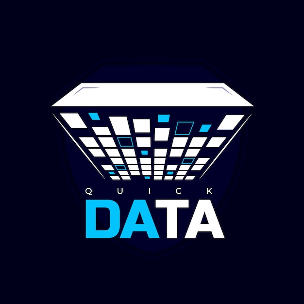 Modèle de logo de données dessiné à la main