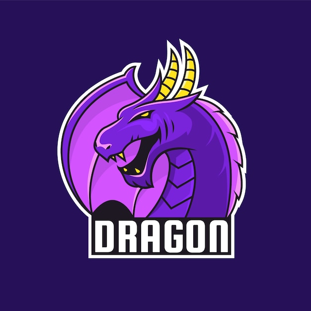 Vecteur gratuit modèle de logo de dragon dessiné à la main