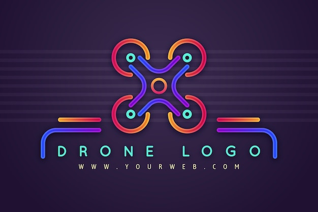 Vecteur gratuit modèle de logo de drone coloré