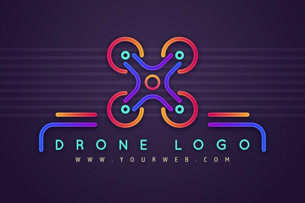 Modèle de logo de drone coloré