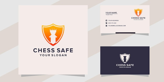 Modèle de logo d'échecs sûr