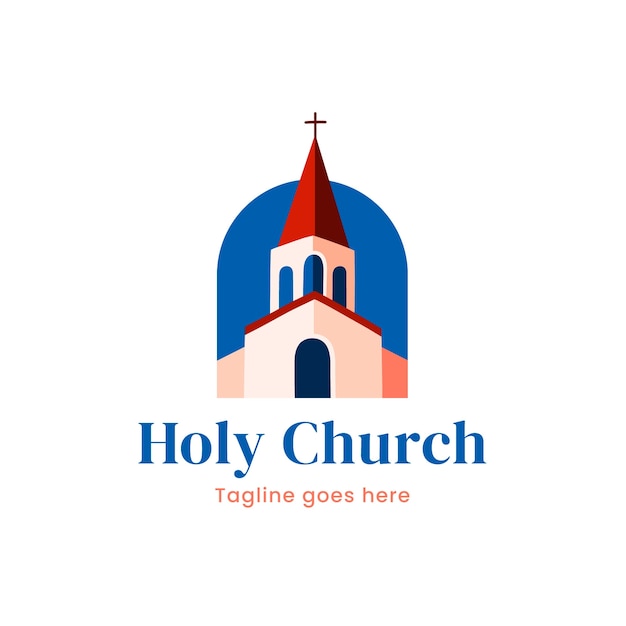 Vecteur gratuit modèle de logo d'église dessiné à la main