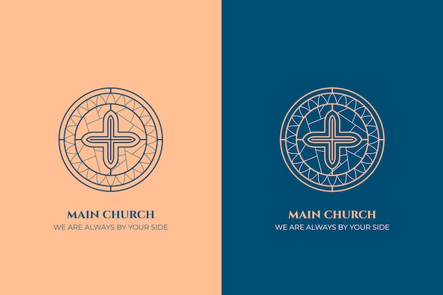 Vecteur gratuit modèle de logo d'église dessiné à la main