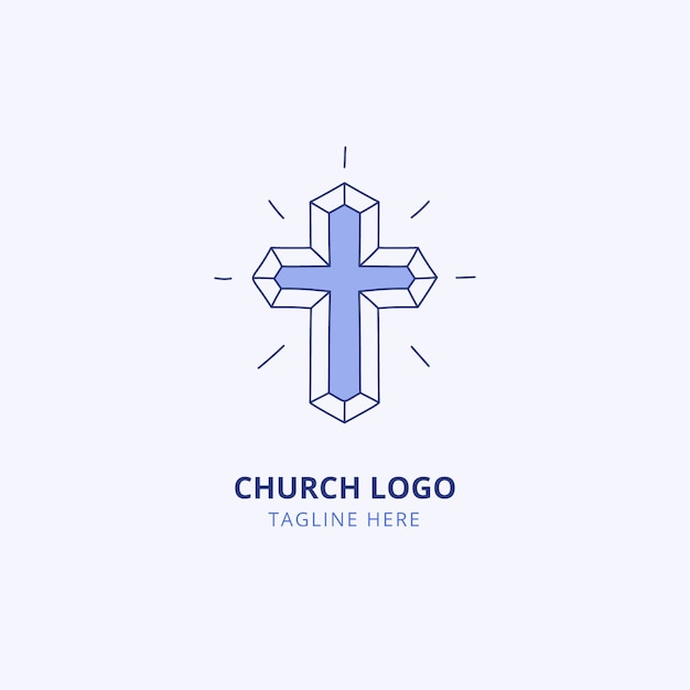 Modèle De Logo D'église Dessiné à La Main