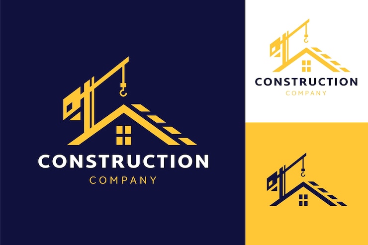 Vecteur gratuit modèle de logo d'entreprise de construction dessiné à la main