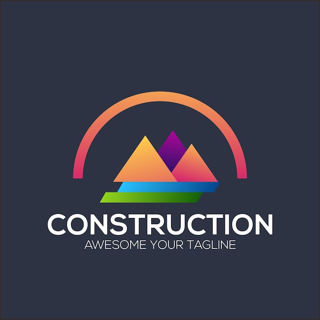Vecteur gratuit modèle de logo d'entreprise de construction