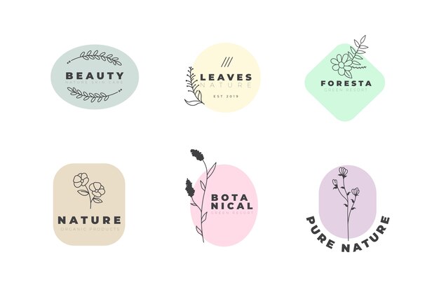 Modèle de logo d'entreprise naturelle dans le style minimal