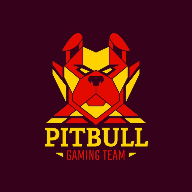 Modèle De Logo Esport Pitbull Dessiné à La Main