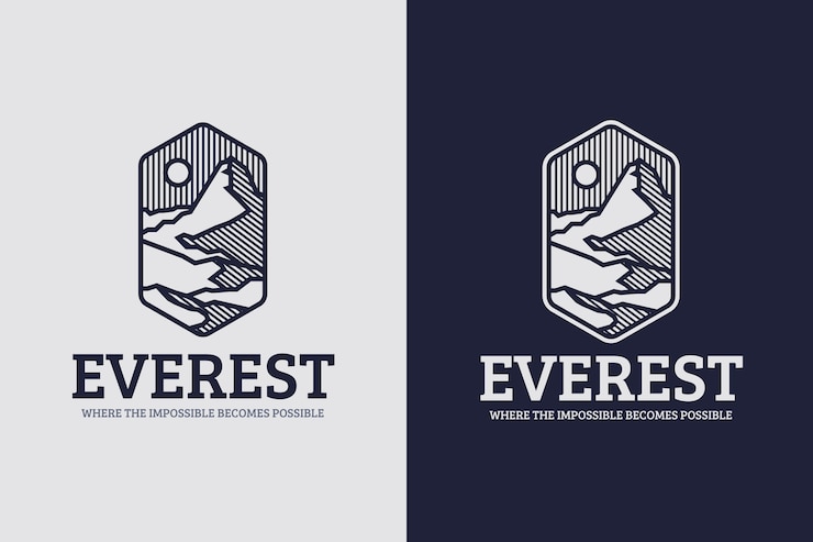 Vecteur gratuit modèle de logo everest design plat