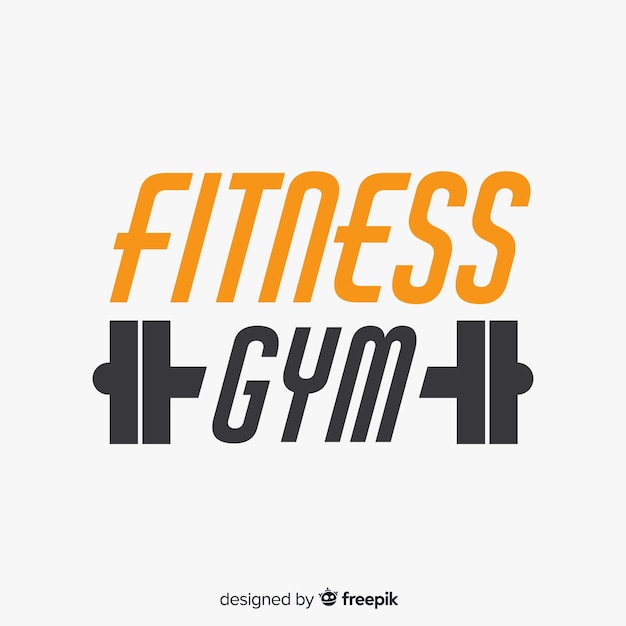 Modèle de logo fitness design plat