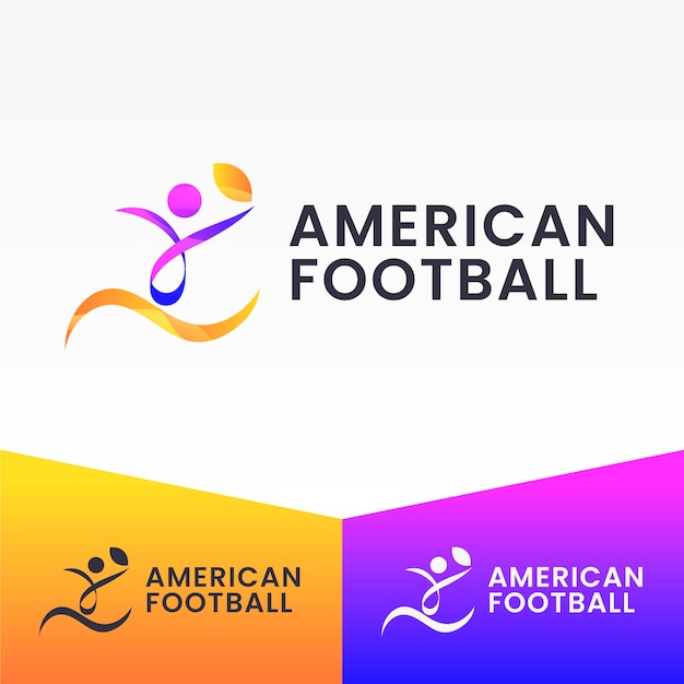 Vecteur gratuit modèle de logo de football américain dégradé