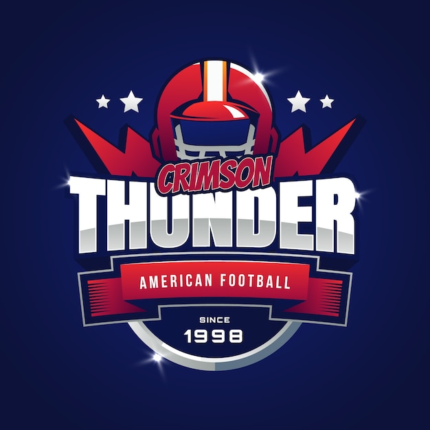 Modèle de logo de football américain dégradé