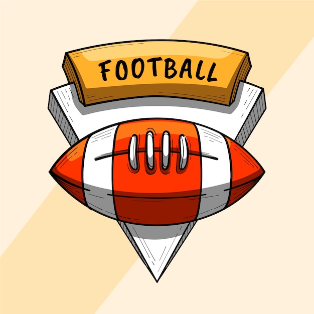 Modèle de logo de football américain dessiné à la main