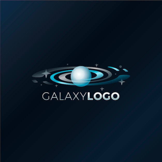 Vecteur gratuit modèle de logo de galaxie de couleur dégradée