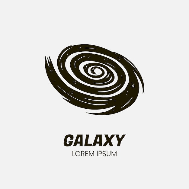 Modèle de logo galaxie dessiné à la main